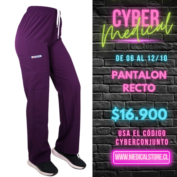 Pantalón Recto Antifluidos Unisex Ripholia Morado
