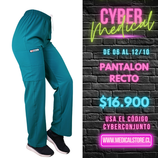 Pantalón Recto Antifluido Unisex Ripholia Verde Turquesa