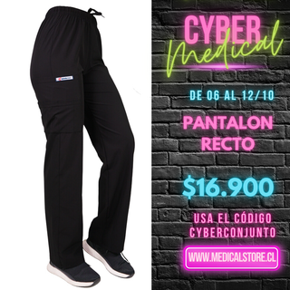 Pantalón Recto Antifluidos Unisex Ripholia Negro