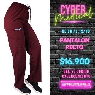 Pantalón Recto Antifluido Unisex Ripholia Burdeo