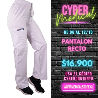 Pantalón Recto Antifluido Unisex Ripholia Blanco