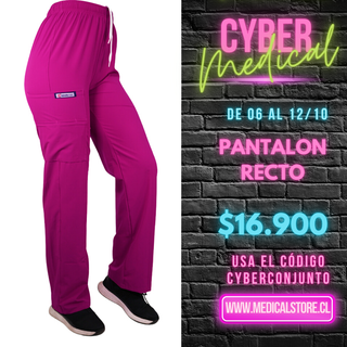 Pantalón Recto Antifluidos Unisex Ripholia Fucsia