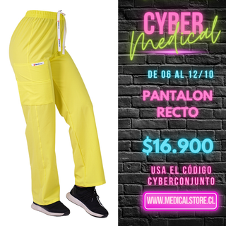 Pantalón Recto Antifluido Unisex Ripholia Amarillo