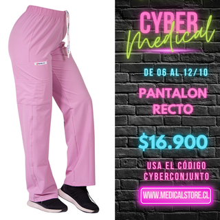 Pantalón Recto Antifluido Unisex Ripholia Rosado