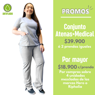 CONJUNTO ANTIFLUIDO GRIS PERLA HERO (ATENAS + MEDICAL)