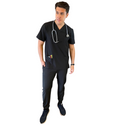 CONJUNTO HOMBRE JOGGER ANTIFLUIDO NEGRO MODELO ESPARTA