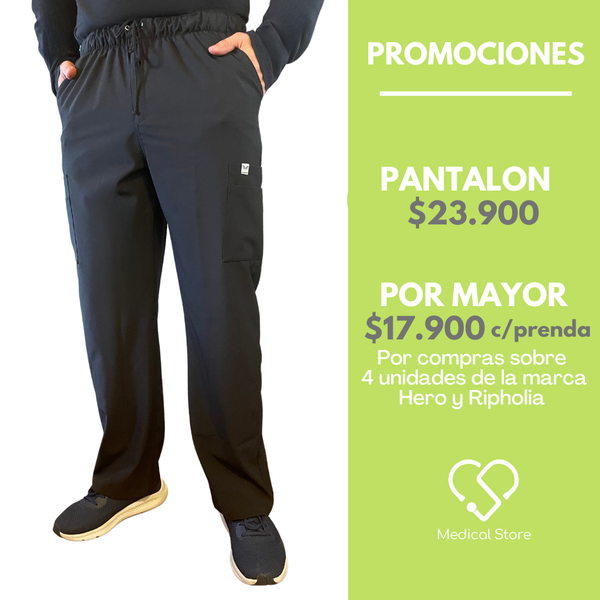 PANTALON RECTO ANTIFLUIDO HOMBRE NEGRO MODELO MADRID