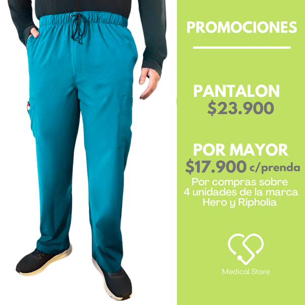 PANTALON RECTO ANTIFLUIDO HOMBRE TURQUESA MODELO MADRID