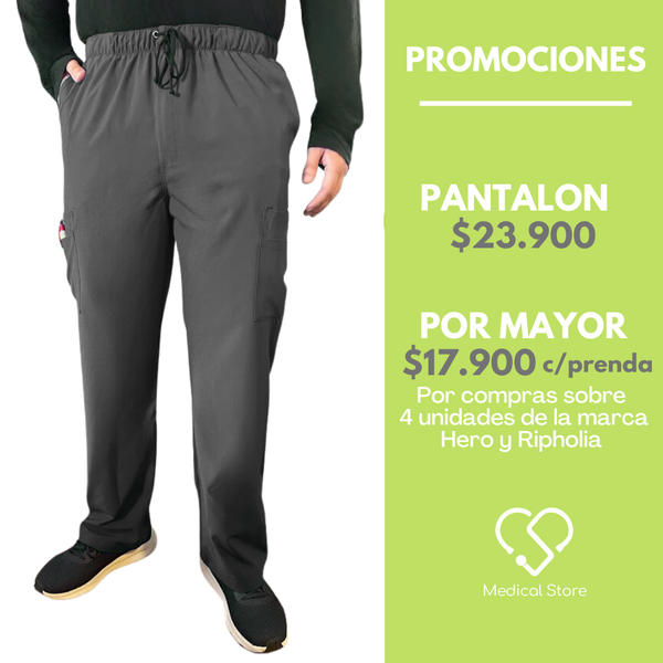 PANTALON RECTO ANTIFLUIDO HOMBRE GRIS MODELO MADRID