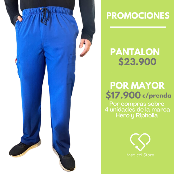 PANTALON RECTO ANTIFLUIDO HOMBRE AZUL REY MODELO MADRID