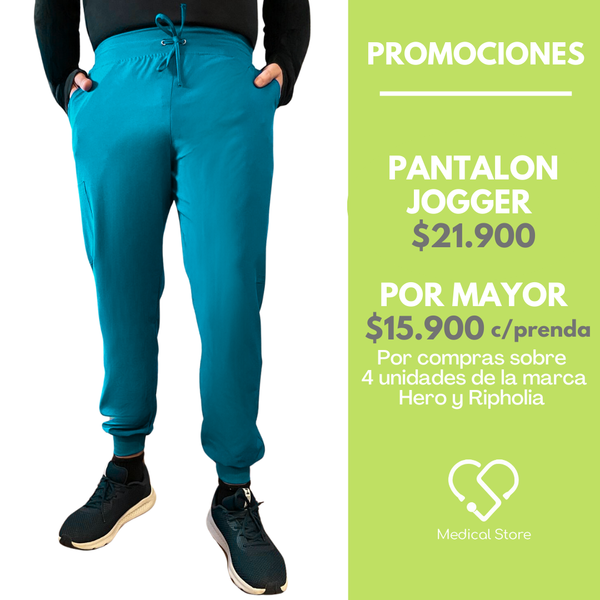 PANTALON JOGGER ANTIFLUIDO HOMBRE VERDE TURQUESA MODELO ESPARTA