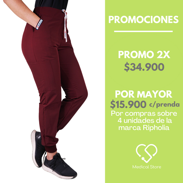 PANTALON JOGGER ANTIFLUIDO UNISEX RIPHOLIA BURDEO