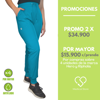 PANTALON JOGGER VERDE TURQUESA HERO ESPARTA