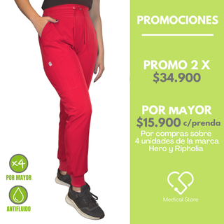 PANTALON JOGGER ROJO HERO ESPARTA