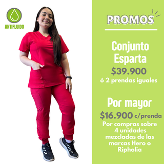 CONJUNTO ANTIFLUIDO JOGGER ROJO HERO ESPARTA