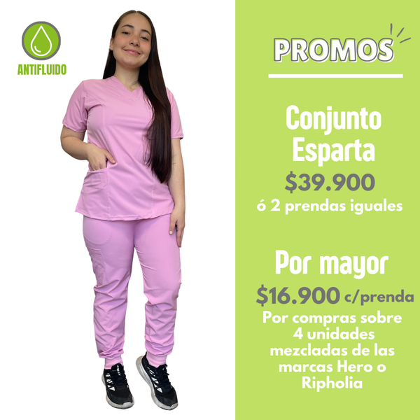 CONJUNTO ANTIFLUIDO JOGGER ROSA BEBE HERO ESPARTA