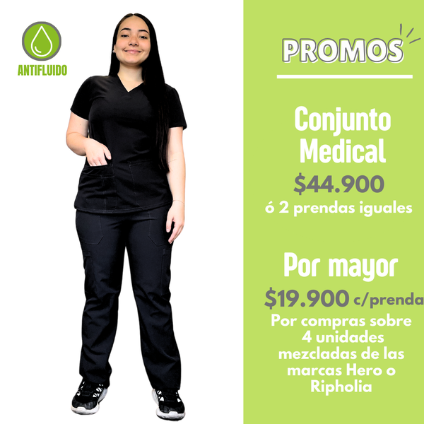 CONJUNTO ANTIFLUID0 NEGRO HERO MEDICAL