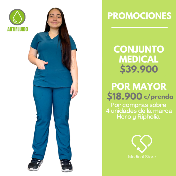 CONJUNTO VERDE PETROLEO HERO MODELO MEDICAL