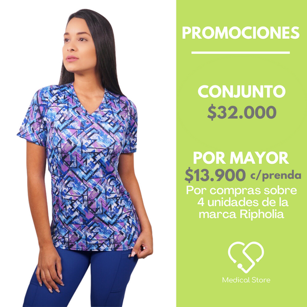 POLERA LYCRA RIPHOLIA AZUL REY 2219