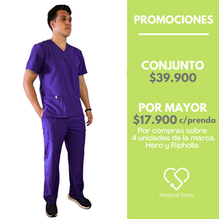 CONJUNTO ANTIFLUIDO HOMBRE MORADO MODELO MADRID