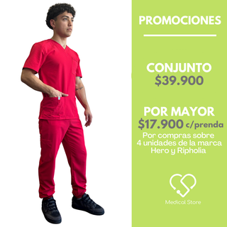 CONJUNTO HOMBRE JOGGER ANTIFLUIDO ROJO MODELO ESPARTA