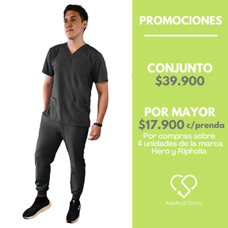 CONJUNTO HOMBRE JOGGER ANTIFLUIDO GRIS MODELO ESPARTA