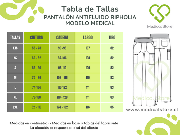 PANTALÓN ANTIFLUIDO RIPHOLIA MODELO MEDICAL NEGRO