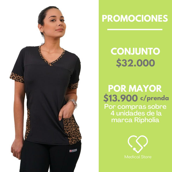 POLERA LYCRA NEGRO ESTAMPADO 108-1