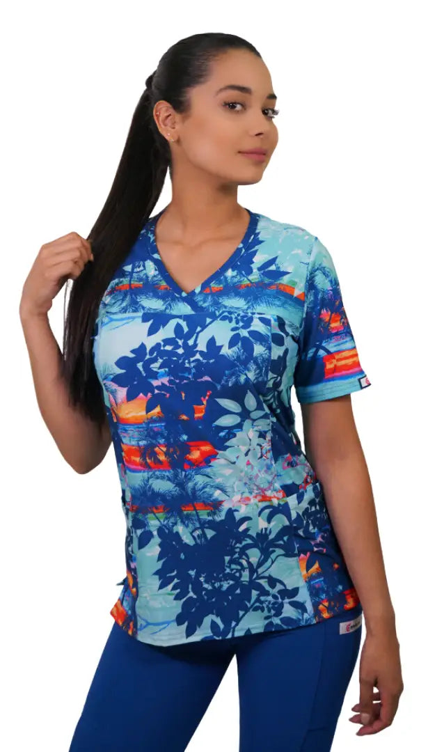 Polera Lycra Ripholia Azul Rey 2414