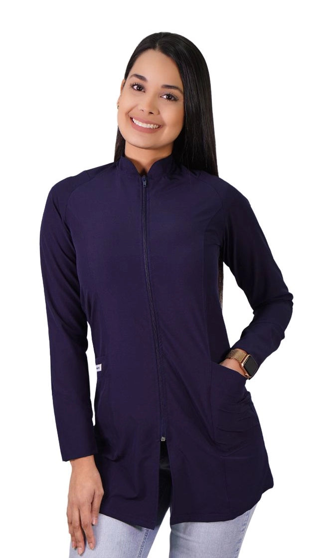 Bata Clinica Mujer Antifluidos Azul Marino