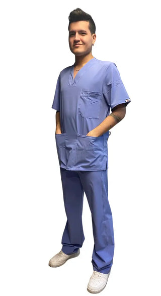 Conjunto Antifluidos Hombre Celeste (Pantalon Recto)
