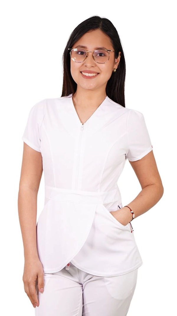 Polera Mujer Ripholia Antifluido Tulipan Blanco