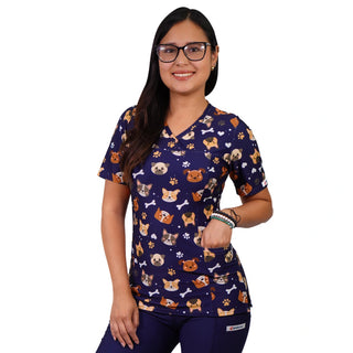 Polera Lycra Estampado Verde Petroleo 2499